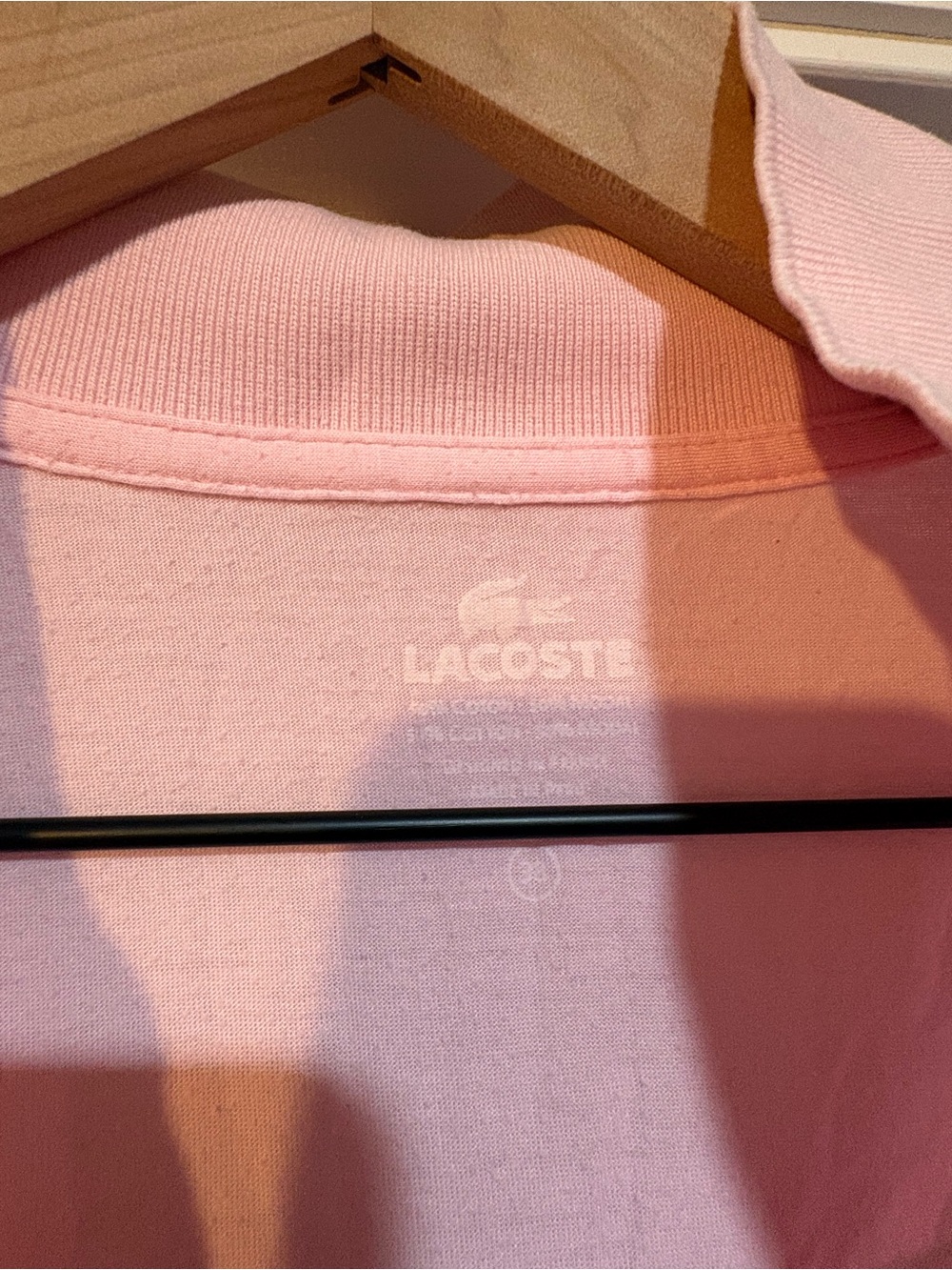 Viintage Lacoste Pink Polo with Navy and Magenta Stripes - Picture 3 of 11